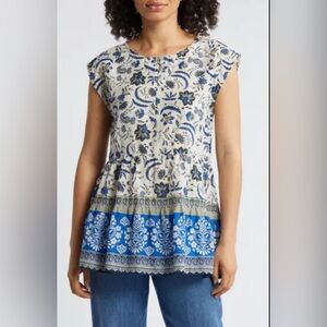 Jessa Border Print top